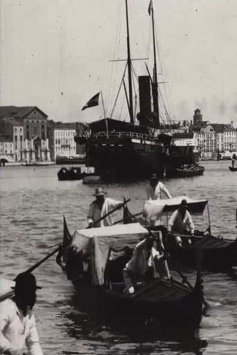 Venice, harbour scene with gondolas afişi