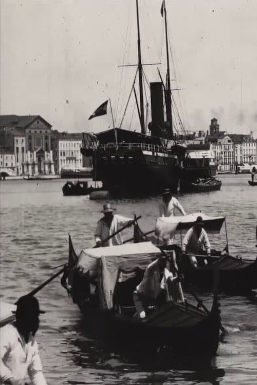 Venice, harbour scene with gondolas afişi