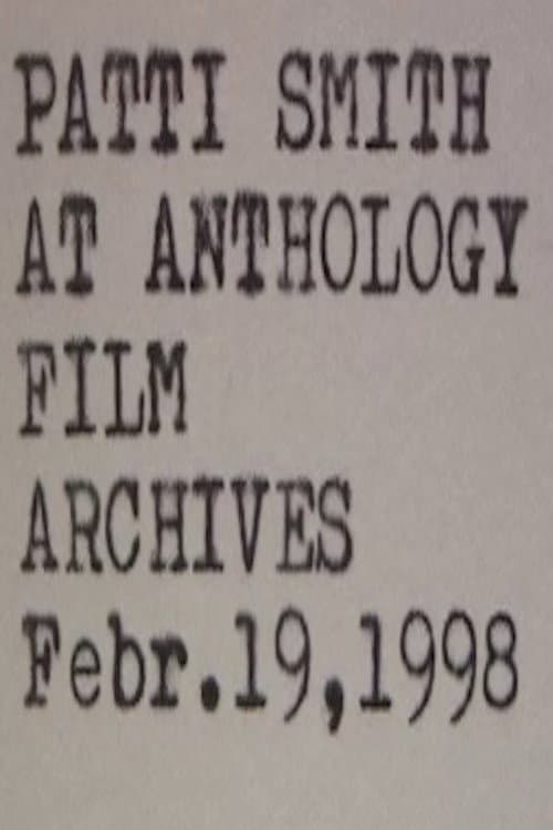 Patti Smith at Anthology Film Archives Febr. 19, 1998 afişi
