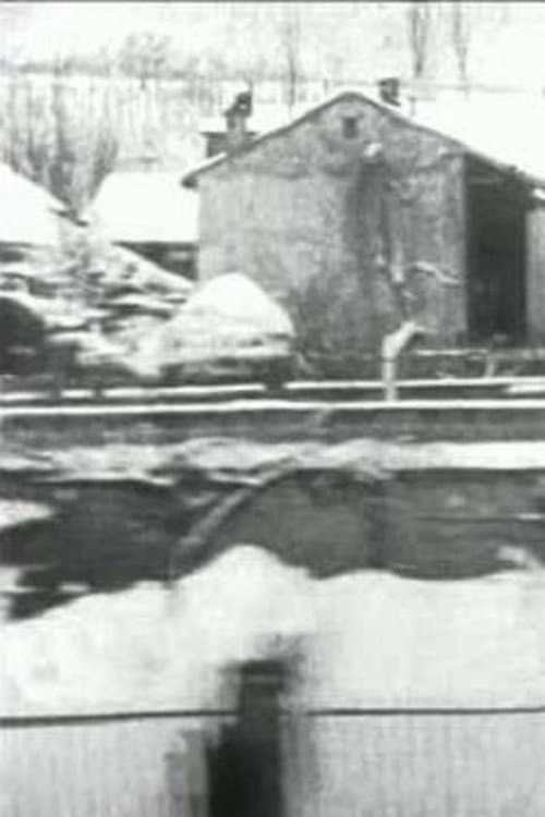 Panorama de l’arrivée à Aix-les-Bains pris du train (temps de neige) afişi