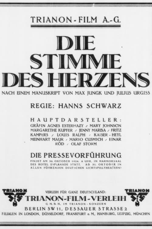 Die Stimme des Herzens afişi