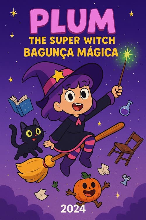 Plum the Super Witch: Bagunça Mágica afişi